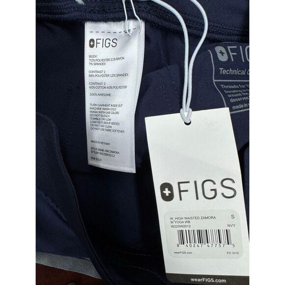 NWT Figs Navy High Waisted Zamora Scrub Jogger Pants Size Small - Picture 4 of 7